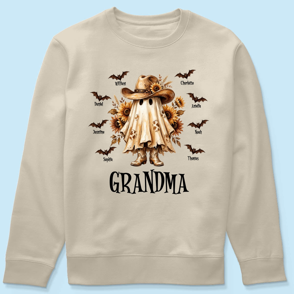 Western Cowgirl Boo Grandma Fall Season Halloween - Personalized Shirt - Halloween Gift For Grandma