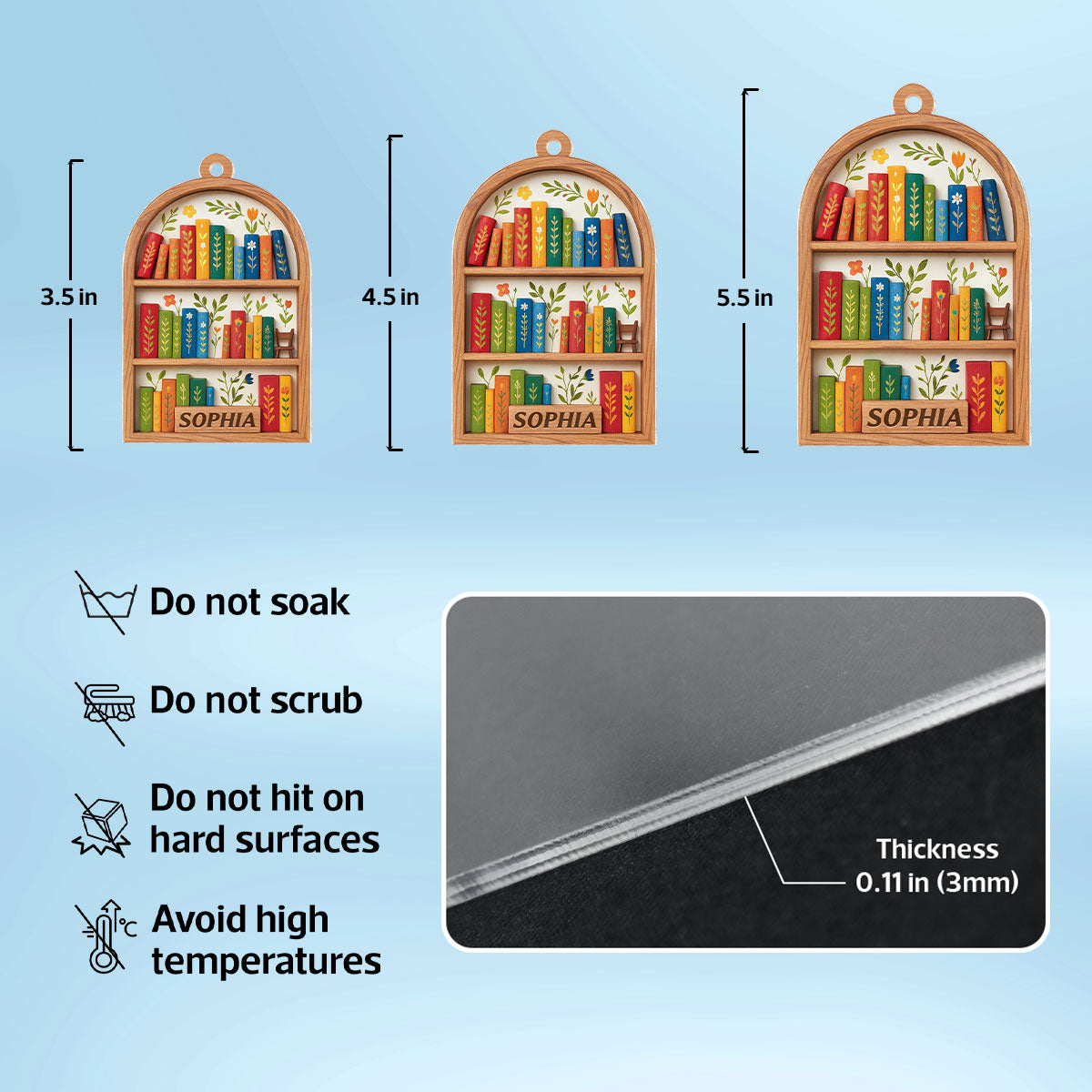 Quiet Moments With Books – Personalized Acrylic Ornament – Sentimental Gift for Book Lovers