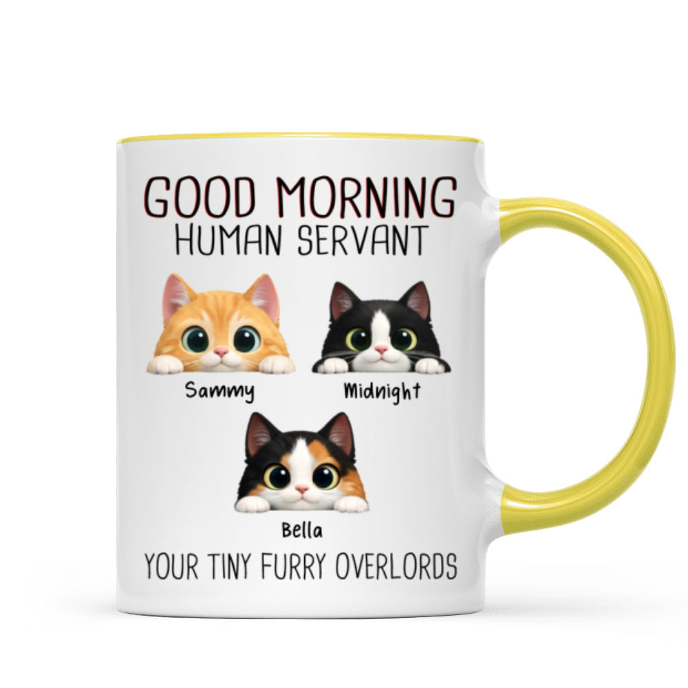 Good Morning Human Servant - Personalized Mug - Funny Gift for Cat Moms, Cat Dads