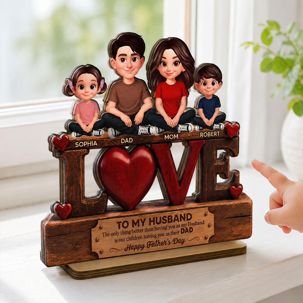 Forever Family Love To My Husband The Only Thing - Personalized 2-Layered Wooden Plaque - Gift For Husband, Dad