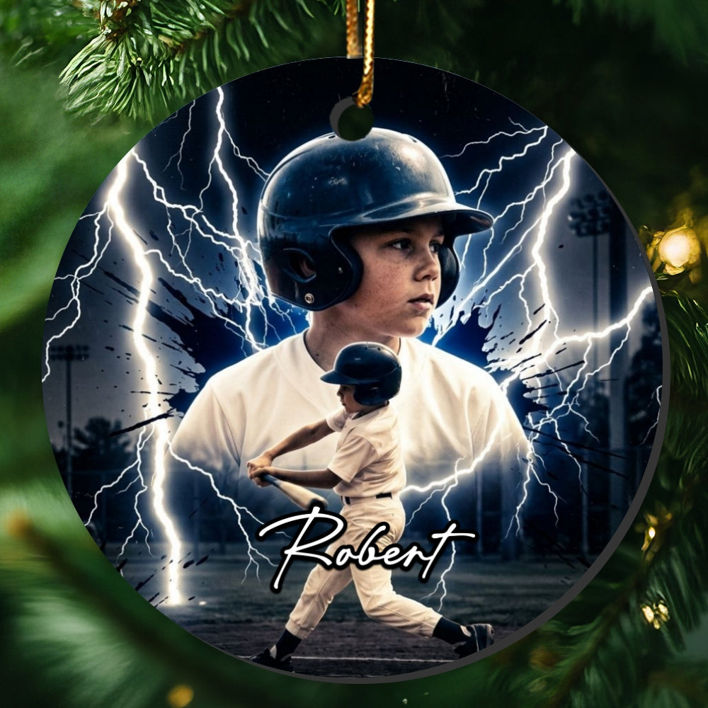 Trending Bootleg Sport Photos Insert - Personalized Ceramic Ornament - Gift For Boy, Girl