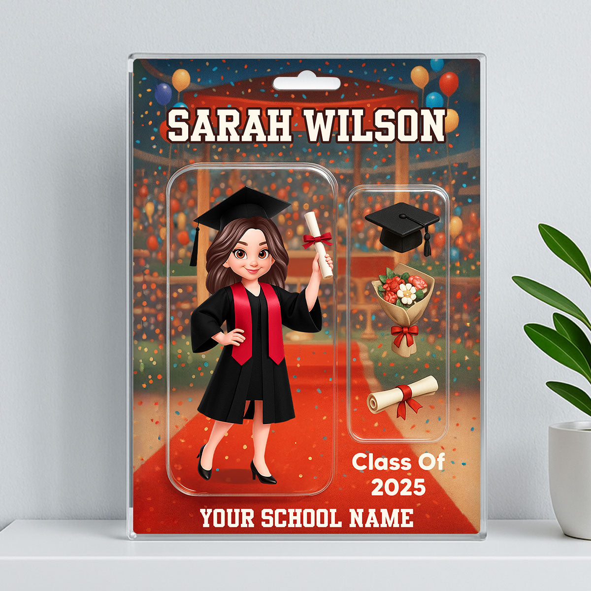 3D Effect Graduation Custom Figure Style - Personalized Acrylic Block Plaque - Christmas Gift For Graduates