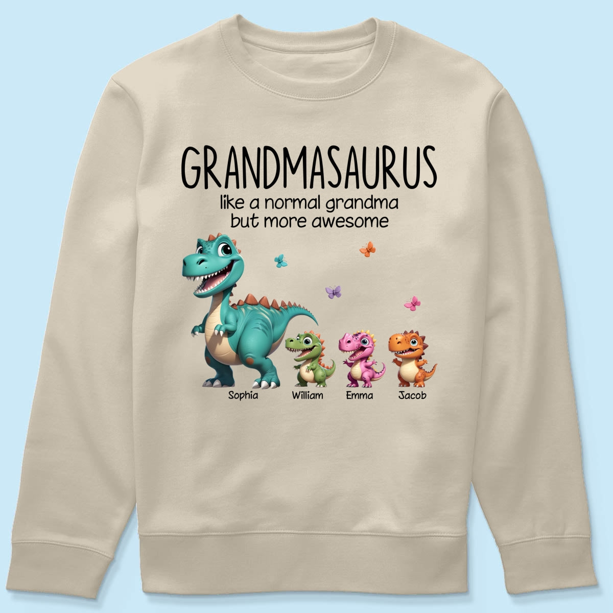 Grandmasaurus And Kids 3D Effect Dinosaurs Personalized Shirt | A Heartfelt Gift for Grandma's Birthday, Mother’s Day, or Just Because
