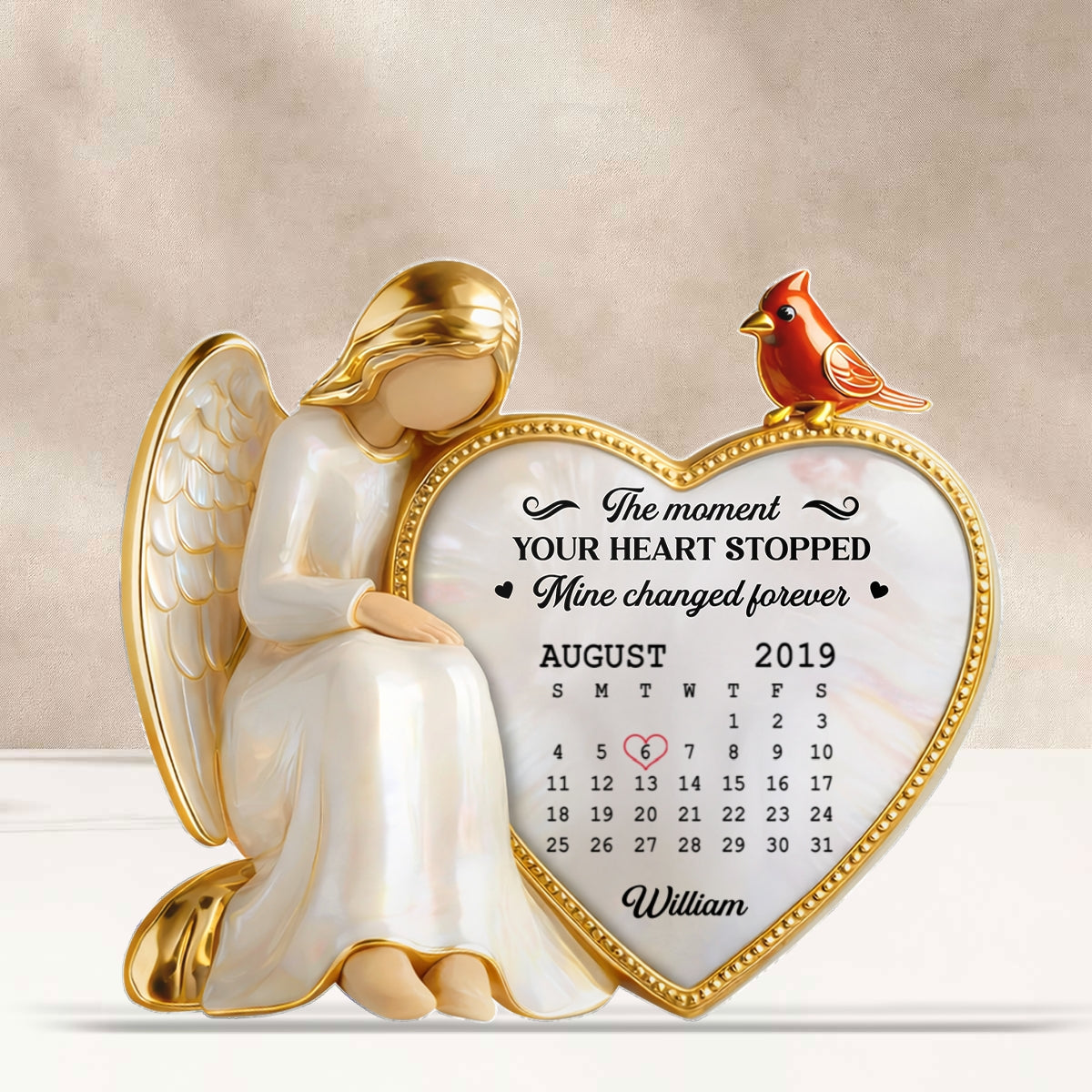 The Moment Your Heart Stopped Mine Changed Forever - Personalized Acrylic Block Plaque - Heartfelt Memorial Remembrance Keepsake