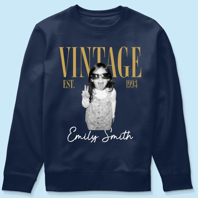 Retro Vintage Custom Photo Birthday - Personalized Shirt - Birthday Gift For Best Friends, Family Members