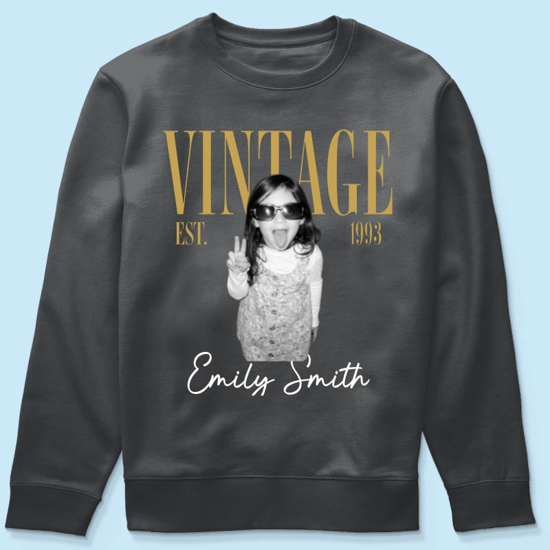Retro Vintage Custom Photo Birthday - Personalized Shirt - Birthday Gift For Best Friends, Family Members