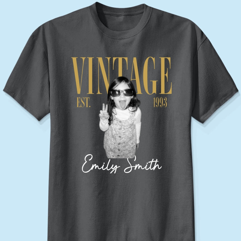 Retro Vintage Custom Photo Birthday - Personalized Shirt - Birthday Gift For Best Friends, Family Members