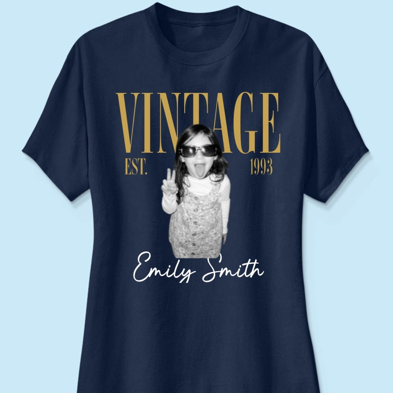 Retro Vintage Custom Photo Birthday - Personalized Shirt - Birthday Gift For Best Friends, Family Members