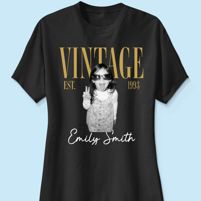 Retro Vintage Custom Photo Birthday - Personalized Shirt - Birthday Gift For Best Friends, Family Members