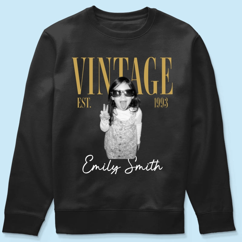 Retro Vintage Custom Photo Birthday - Personalized Shirt - Birthday Gift For Best Friends, Family Members