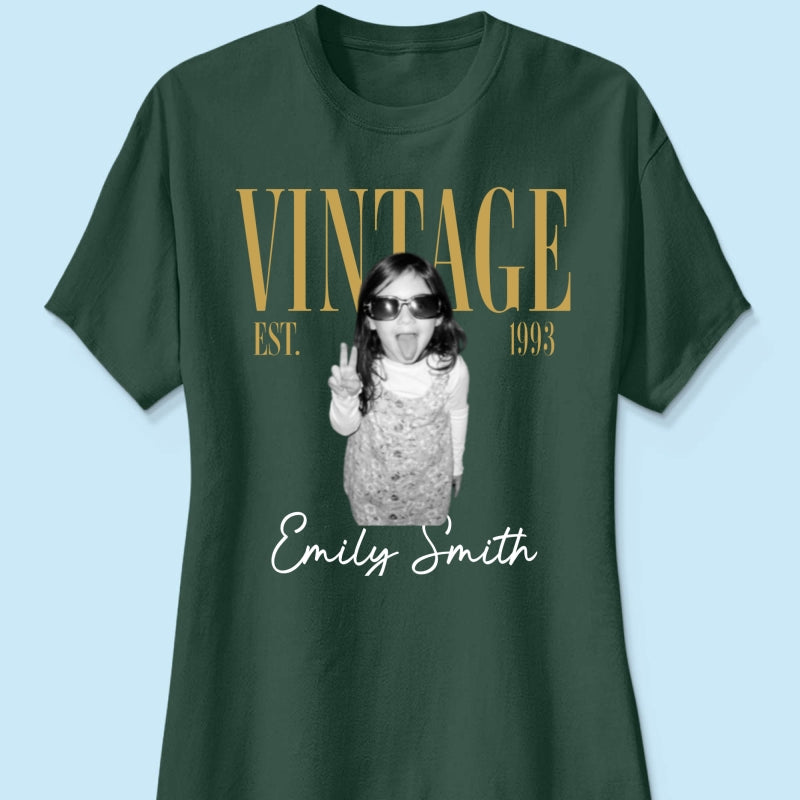 Retro Vintage Custom Photo Birthday - Personalized Shirt - Birthday Gift For Best Friends, Family Members