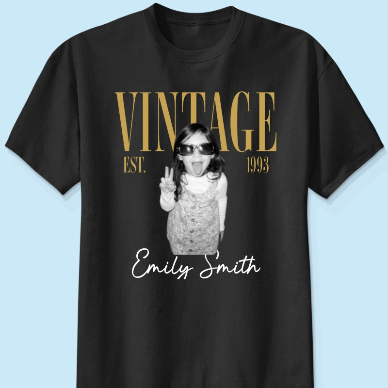 Retro Vintage Custom Photo Birthday - Personalized Shirt - Birthday Gift For Best Friends, Family Members