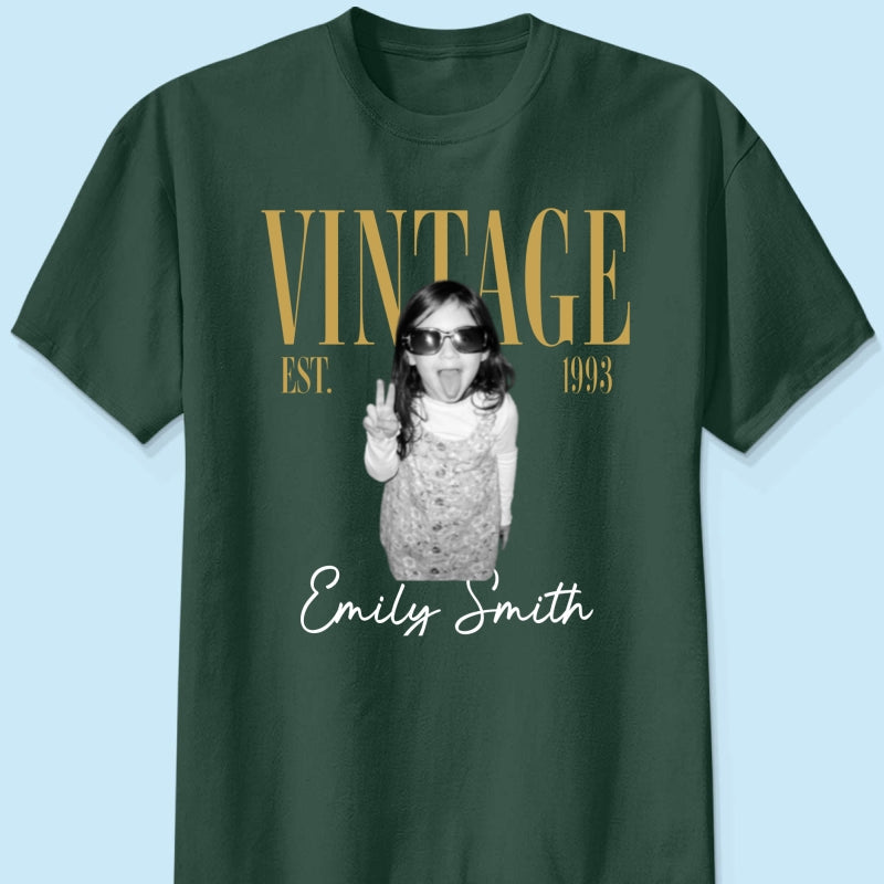 Retro Vintage Custom Photo Birthday - Personalized Shirt - Birthday Gift For Best Friends, Family Members