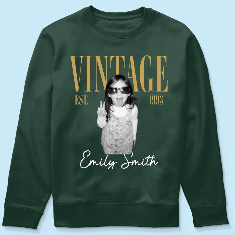 Retro Vintage Custom Photo Birthday - Personalized Shirt - Birthday Gift For Best Friends, Family Members