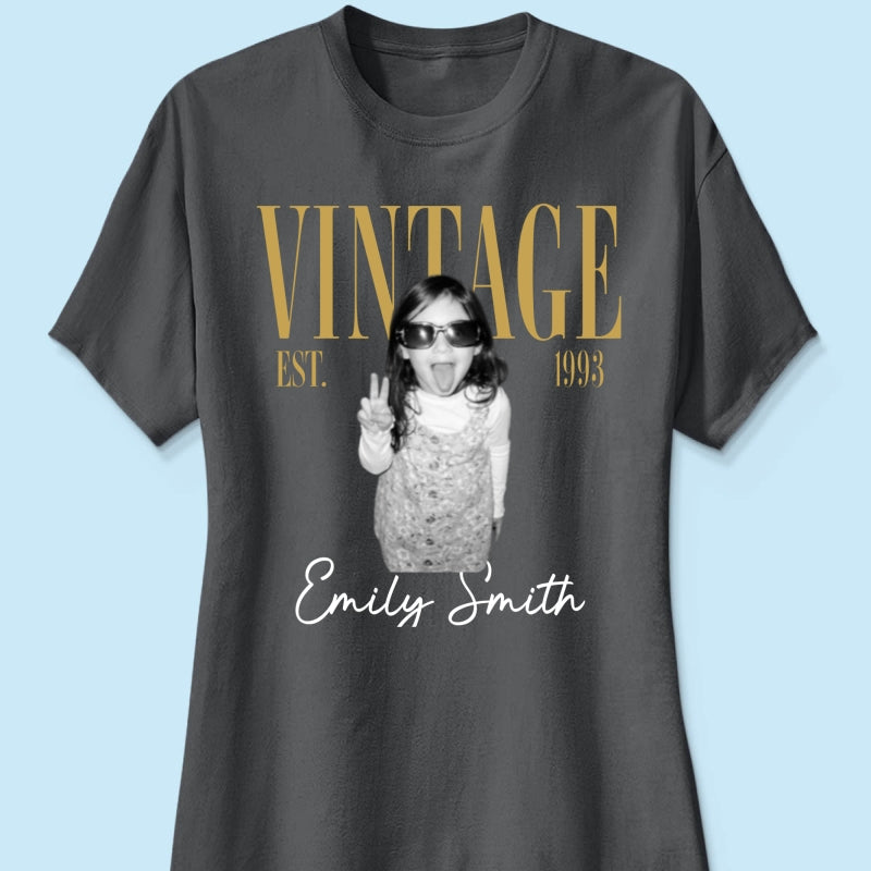 Retro Vintage Custom Photo Birthday - Personalized Shirt - Birthday Gift For Best Friends, Family Members