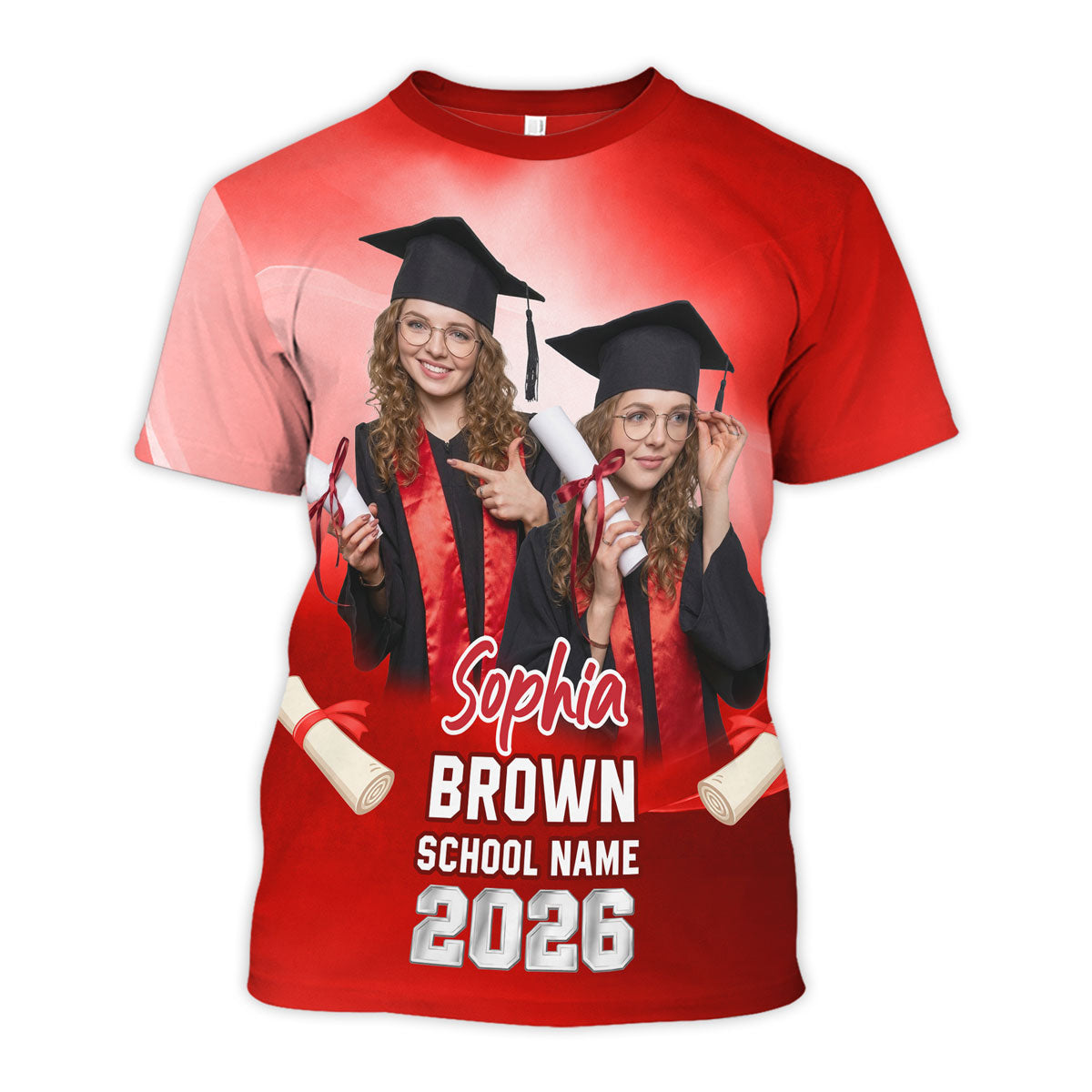 Class Of A 2026 2027 2028 2029 Graduate Custom Photo - Personalized Shirt - Family Matching Graduation Shirt, Graduation Party Gift, Senior Class of 2026