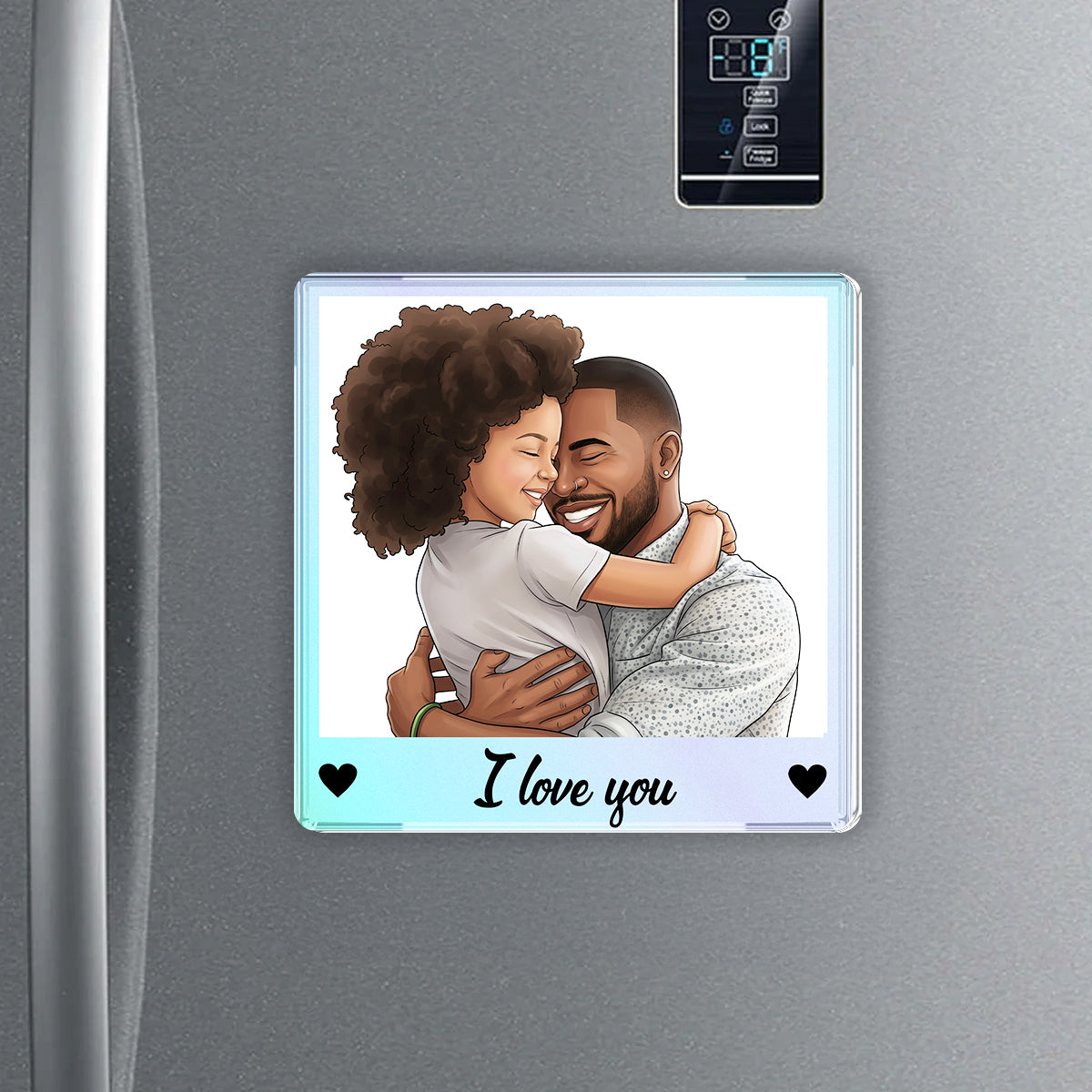 Custom Portrait from Photo - Personalized Acrylic Fridge Magnet - Father's Day Gift for Dad, Husband