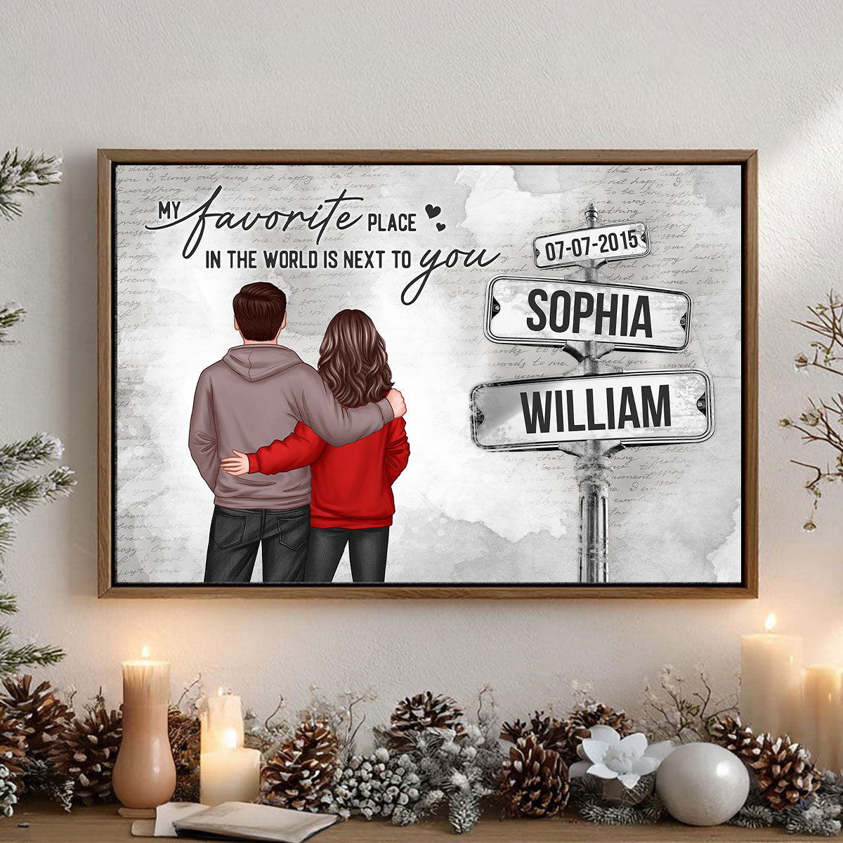 Couple Custom Name Sign Post - Personalized Poster - Perfect Gift for him, Gift for her