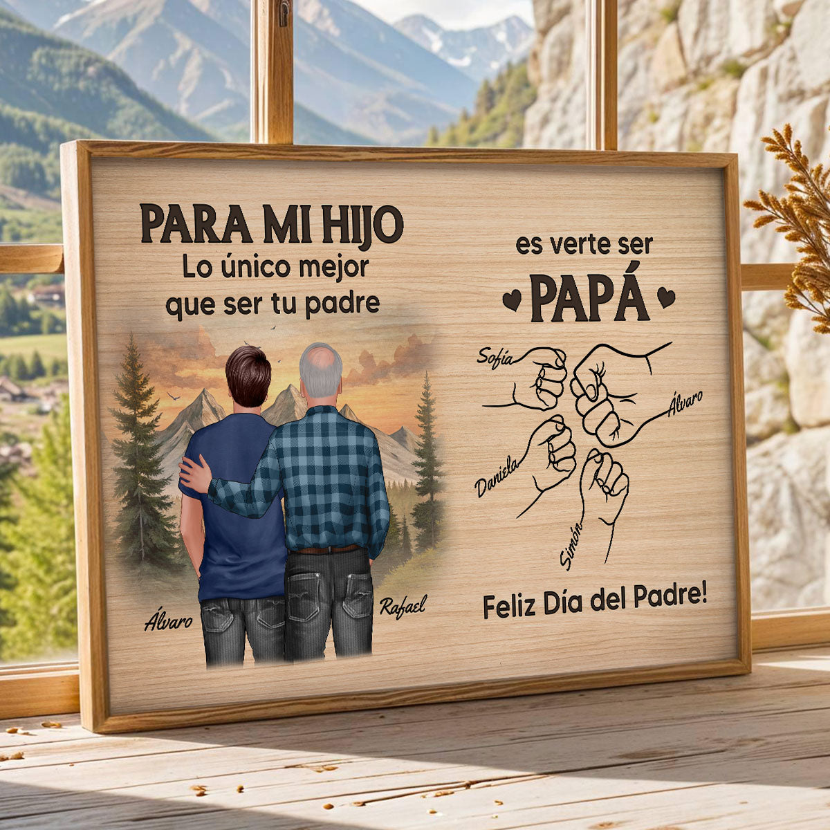 Día del Padre De Mamá A Hijo Viéndote Ser Papá - Personalized Poster - Father's Day Gift For Son