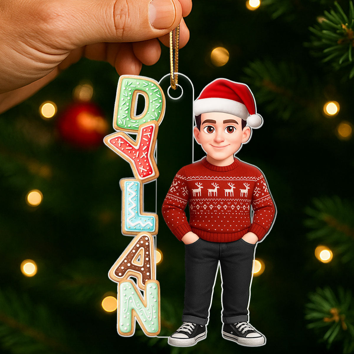 Cookies Alphabet Custom Name - Personalized Acrylic Ornament - Christmas Gift for Loved Ones