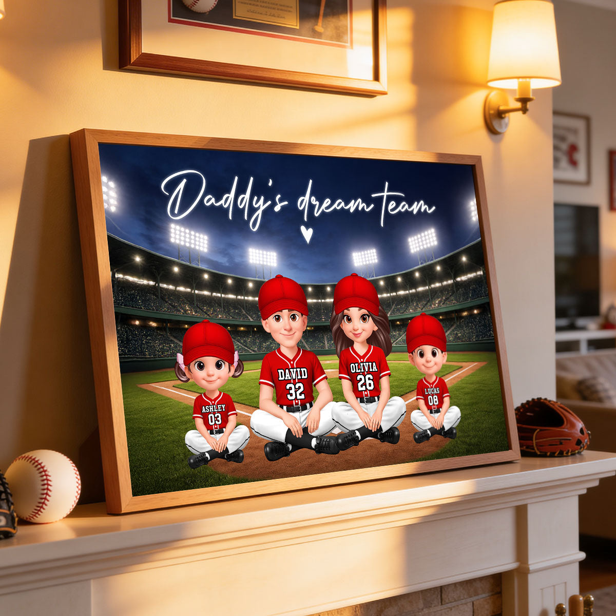 Together We Make A Winning Team Baseball Family - Personalized Poster - Heartfelt Gift For Dad, Gift For Family