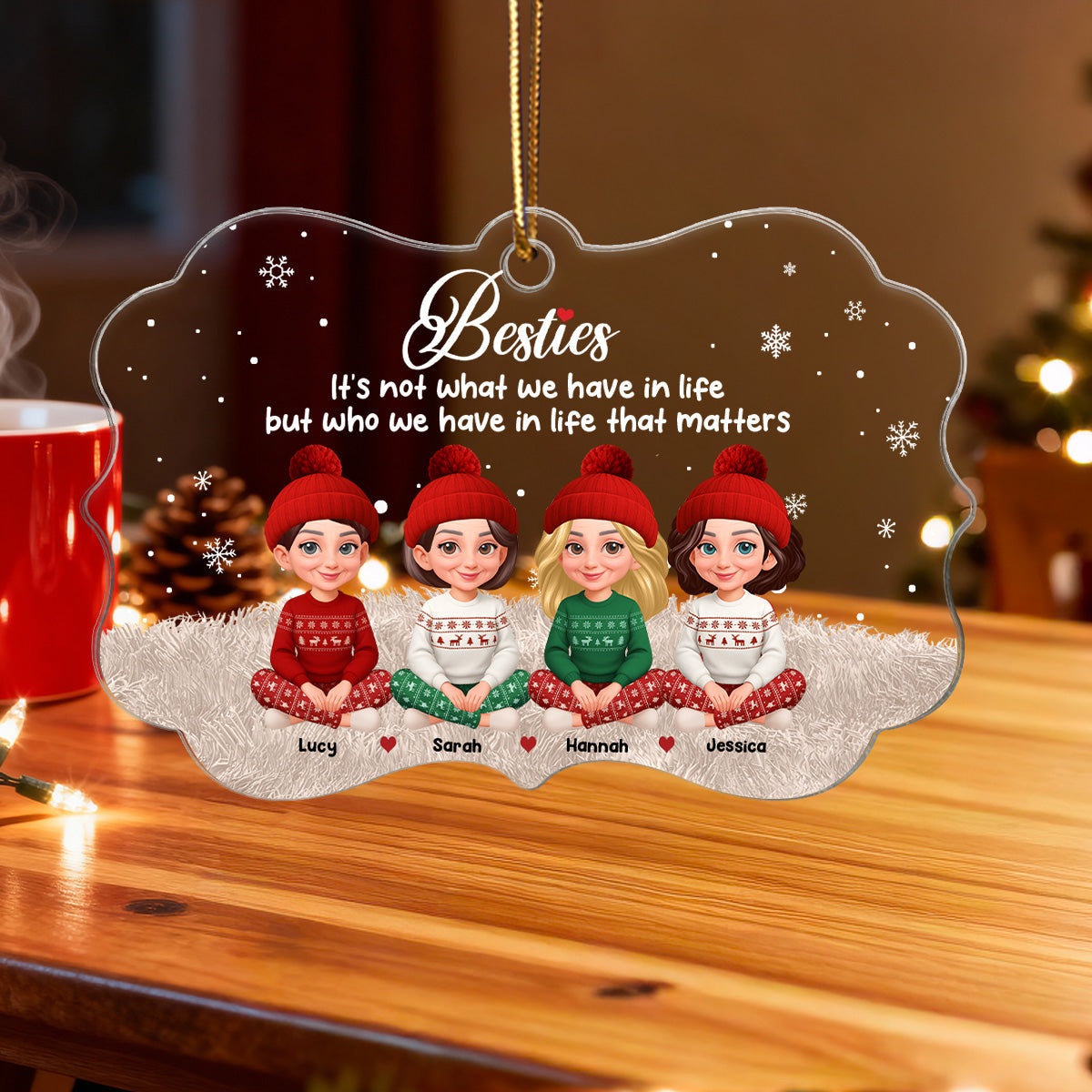 Always Better Together The Girls - Personalized Acrylic Ornament - Christmas Gift For Besties
