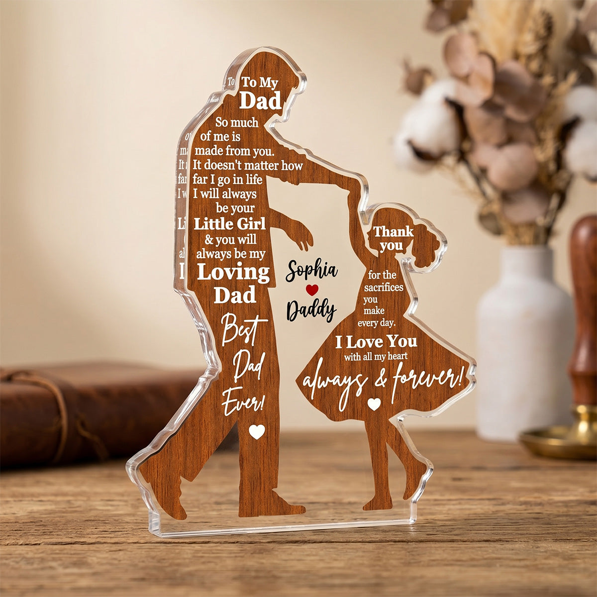 I Will Always Be Your Little Girl Father & Daughter Dancing - Personalized Acrylic Block Plaque - Sentimental  Gift For Dad From Daughter