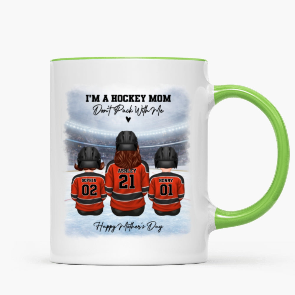 Hockey Mom And Kids - Personalized Mug - Heartfelt Gift For Hockey Mom, Gift For Wife