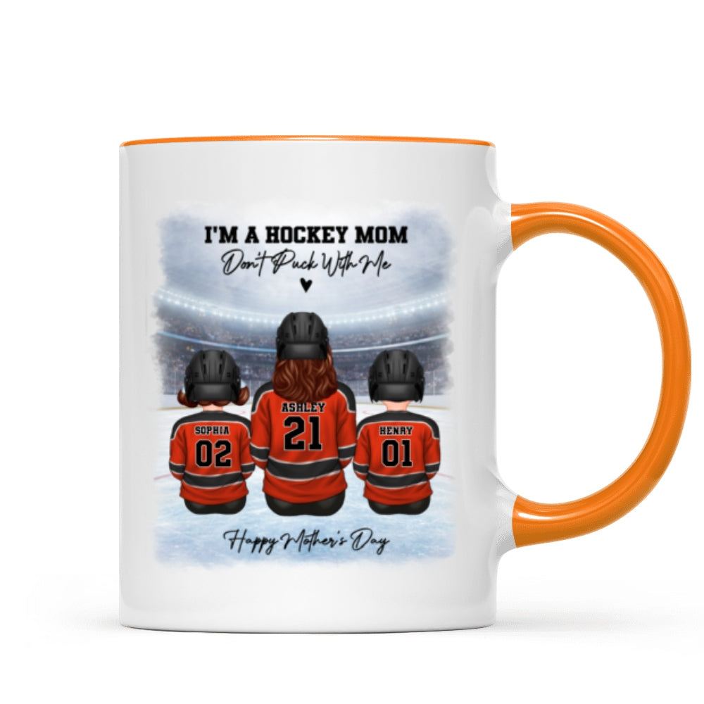 Hockey Mom And Kids - Personalized Mug - Heartfelt Gift For Hockey Mom, Gift For Wife