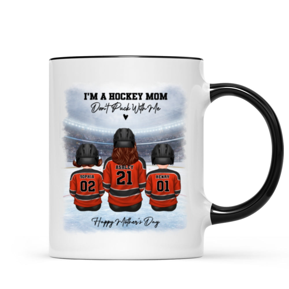Hockey Mom And Kids - Personalized Mug - Heartfelt Gift For Hockey Mom, Gift For Wife