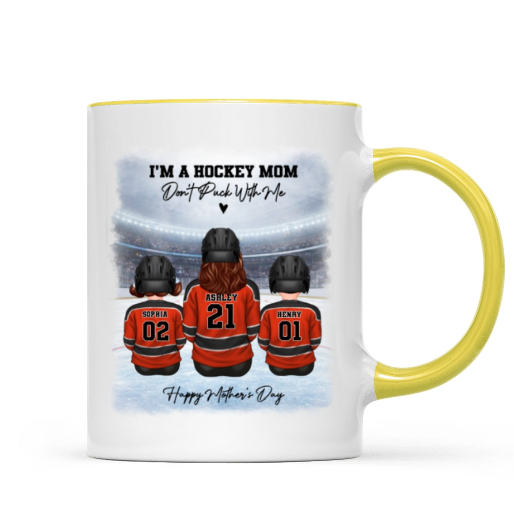 Hockey Mom And Kids - Personalized Mug - Heartfelt Gift For Hockey Mom, Gift For Wife