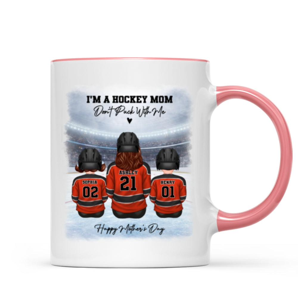 Hockey Mom And Kids - Personalized Mug - Heartfelt Gift For Hockey Mom, Gift For Wife