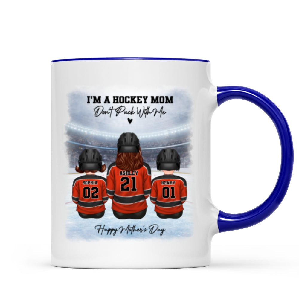 Hockey Mom And Kids - Personalized Mug - Heartfelt Gift For Hockey Mom, Gift For Wife