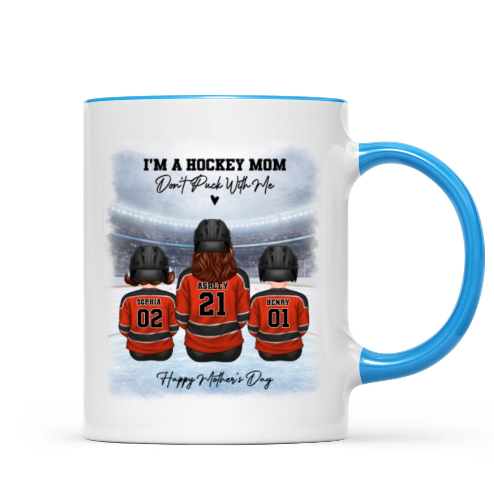 Hockey Mom And Kids - Personalized Mug - Heartfelt Gift For Hockey Mom, Gift For Wife