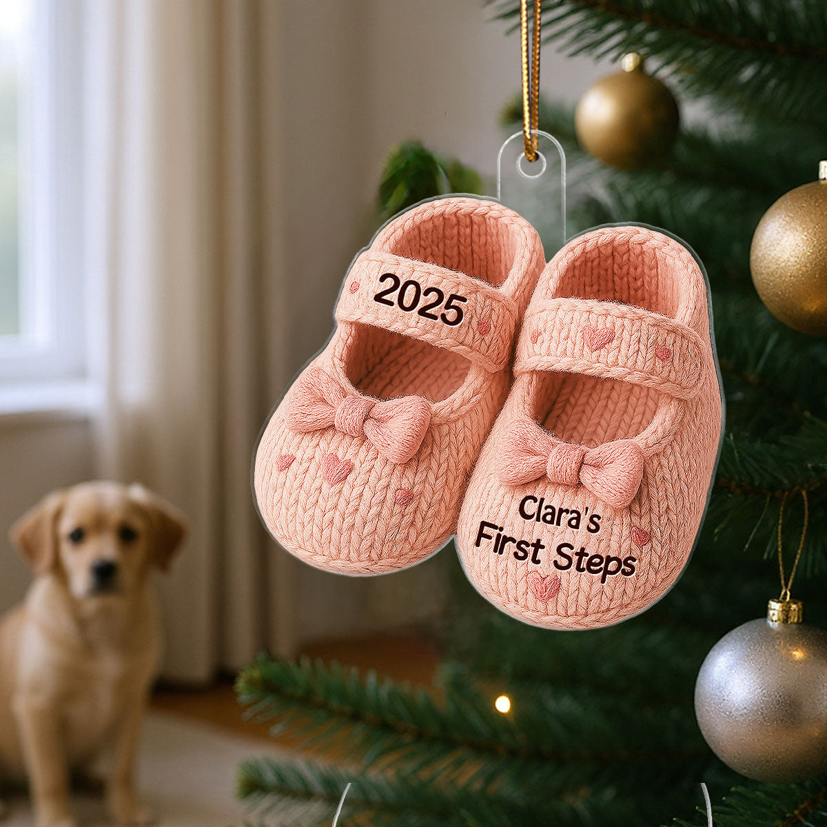 Baby First Step First Christmas Christmas Personalized Flat Acrylic Ornament