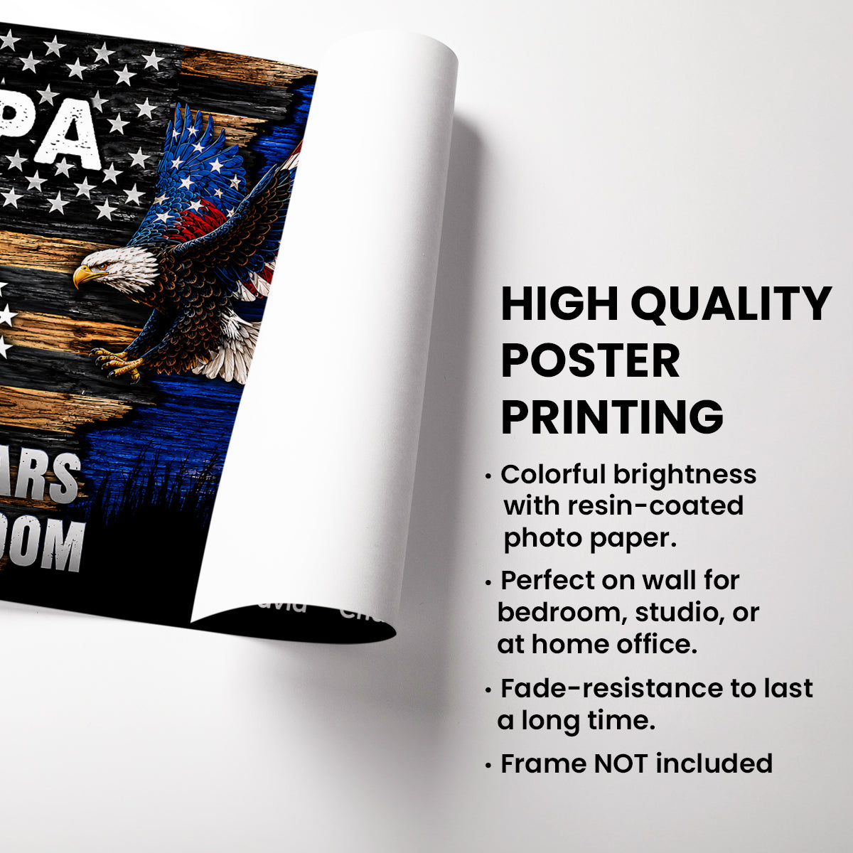 Grandpa Dad Nation Flag America 250th Anniversary - Personalized Poster - Father's Day