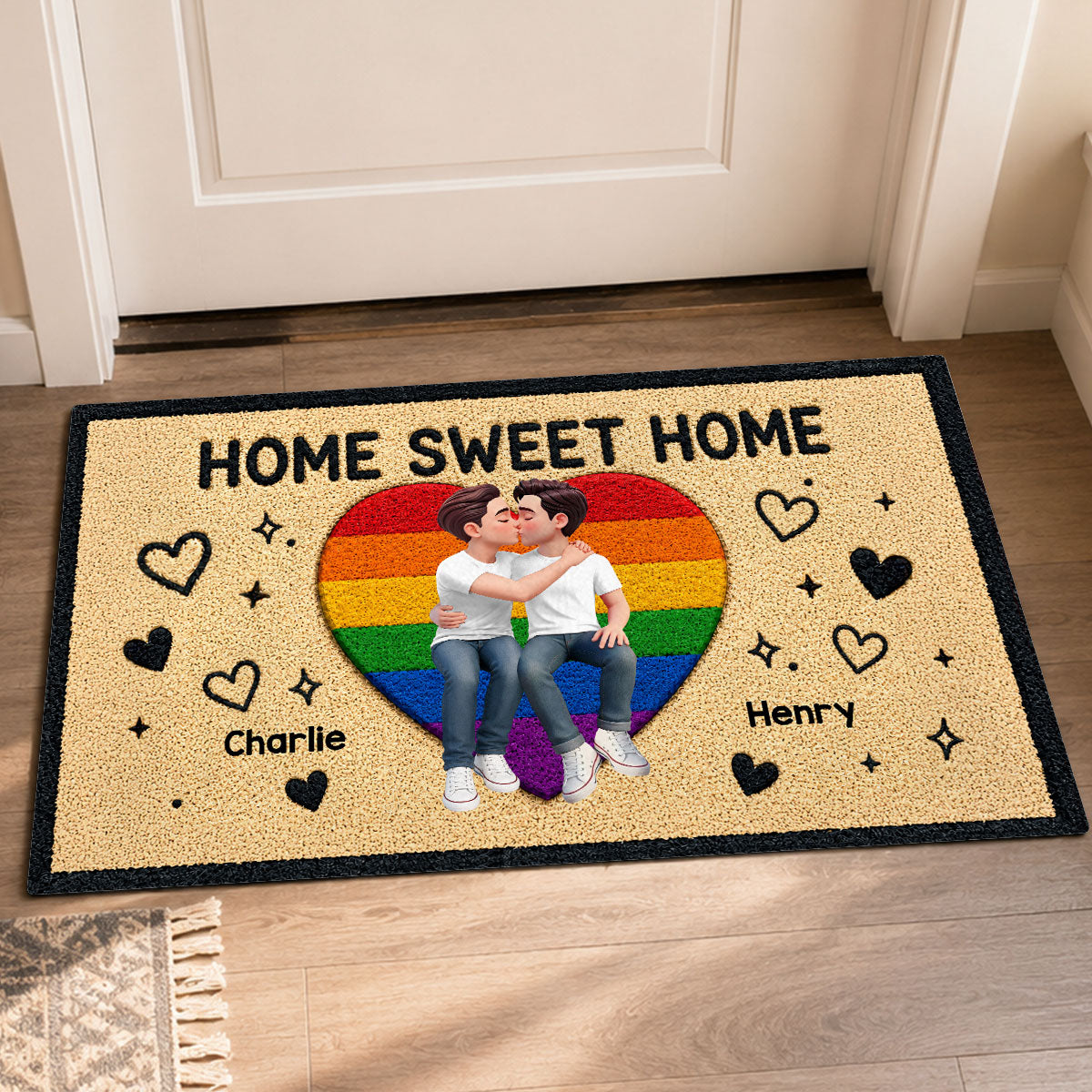 LGBT+ Couple Home Sweet Home - Personalized Doormat - Gift For Couple, Happy Pride Month