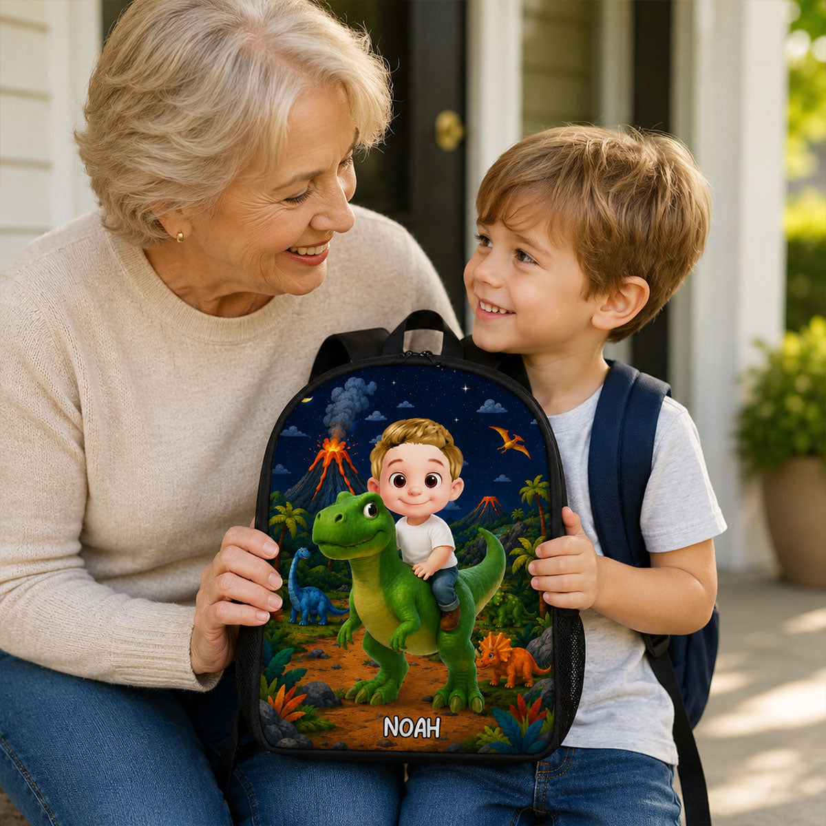 Dinosaur Adventure for Boys Girls - Personalized Backpack - Back to School Backpack for Kids