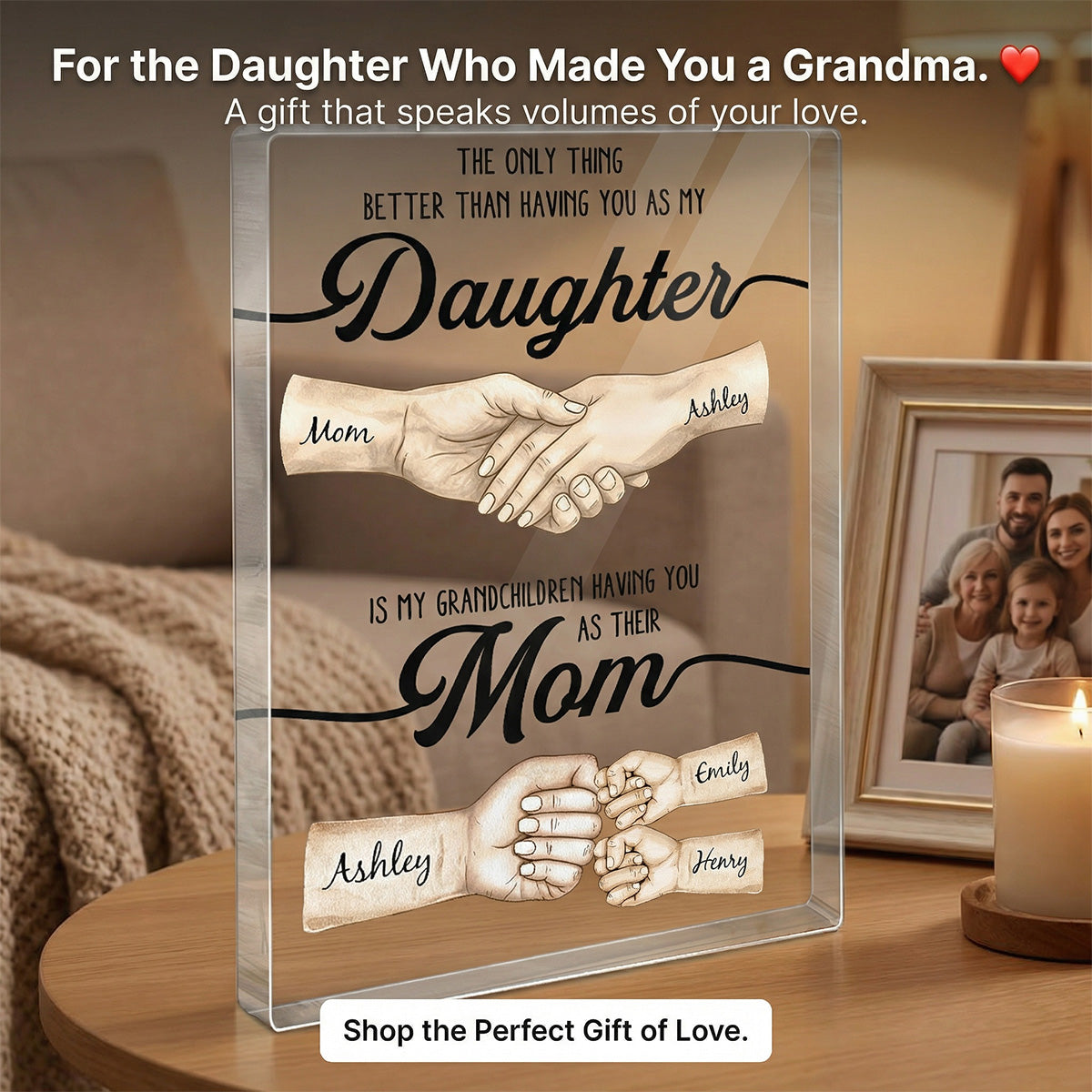 The Only Thing Better Than Having You As My Daughter - Personalized Acrylic Block Plaque - Mother's Day Gift For Daughter