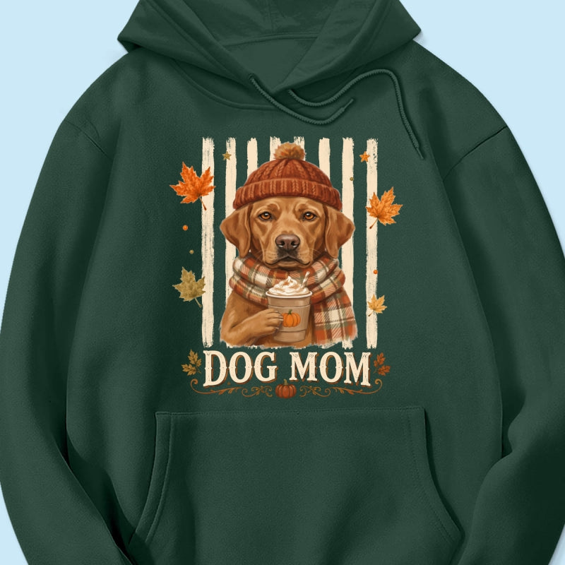 Dog Mom Fall Season Custom Photo - Personalized Shirt - Fall Season Gift For Dog Lovers