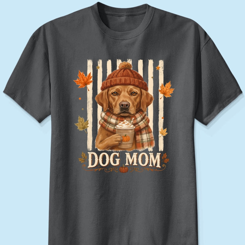 Dog Mom Fall Season Custom Photo - Personalized Shirt - Fall Season Gift For Dog Lovers