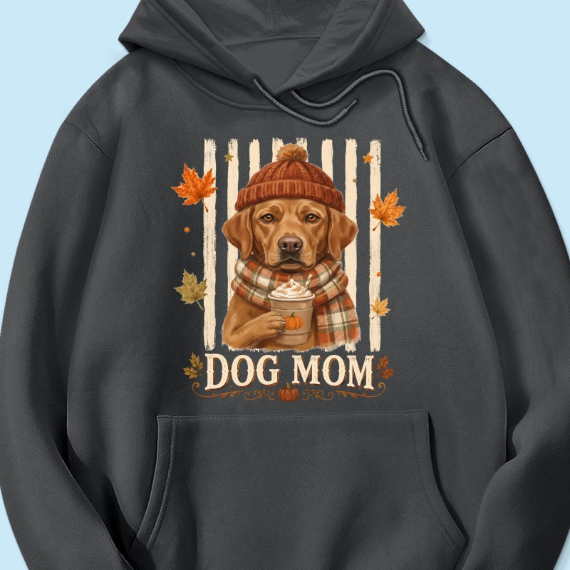 Dog Mom Fall Season Custom Photo - Personalized Shirt - Fall Season Gift For Dog Lovers