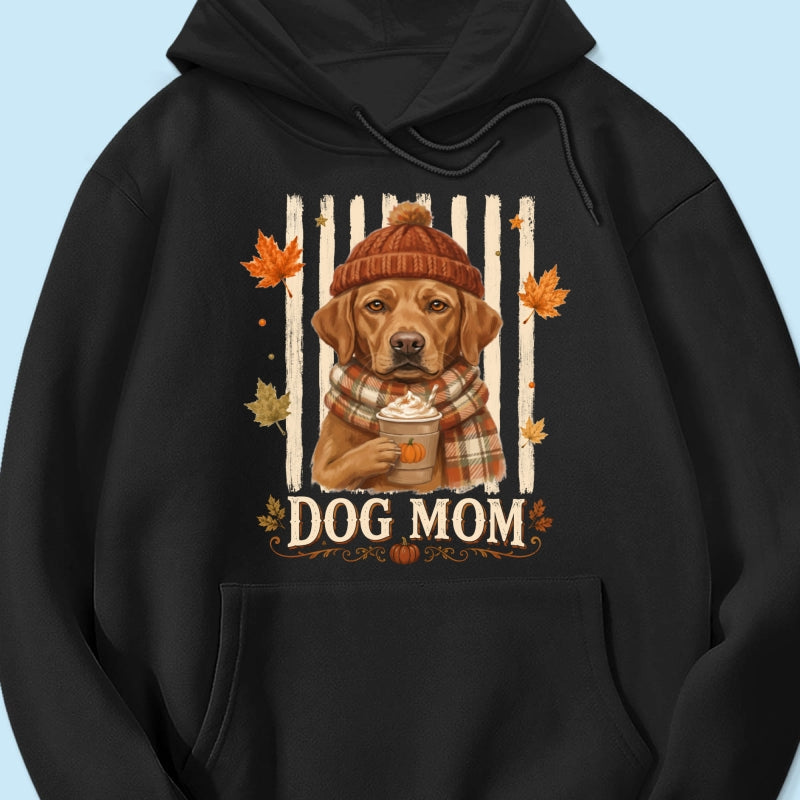 Dog Mom Fall Season Custom Photo - Personalized Shirt - Fall Season Gift For Dog Lovers