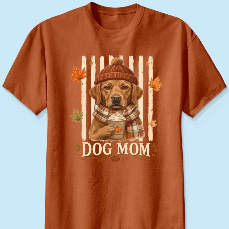 Dog Mom Fall Season Custom Photo - Personalized Shirt - Fall Season Gift For Dog Lovers