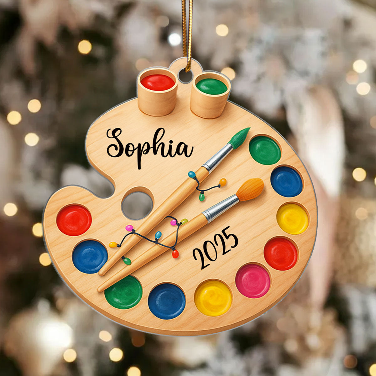 Art From the Heart – Personalized Acrylic Ornament – Sentimental Gift for Painters