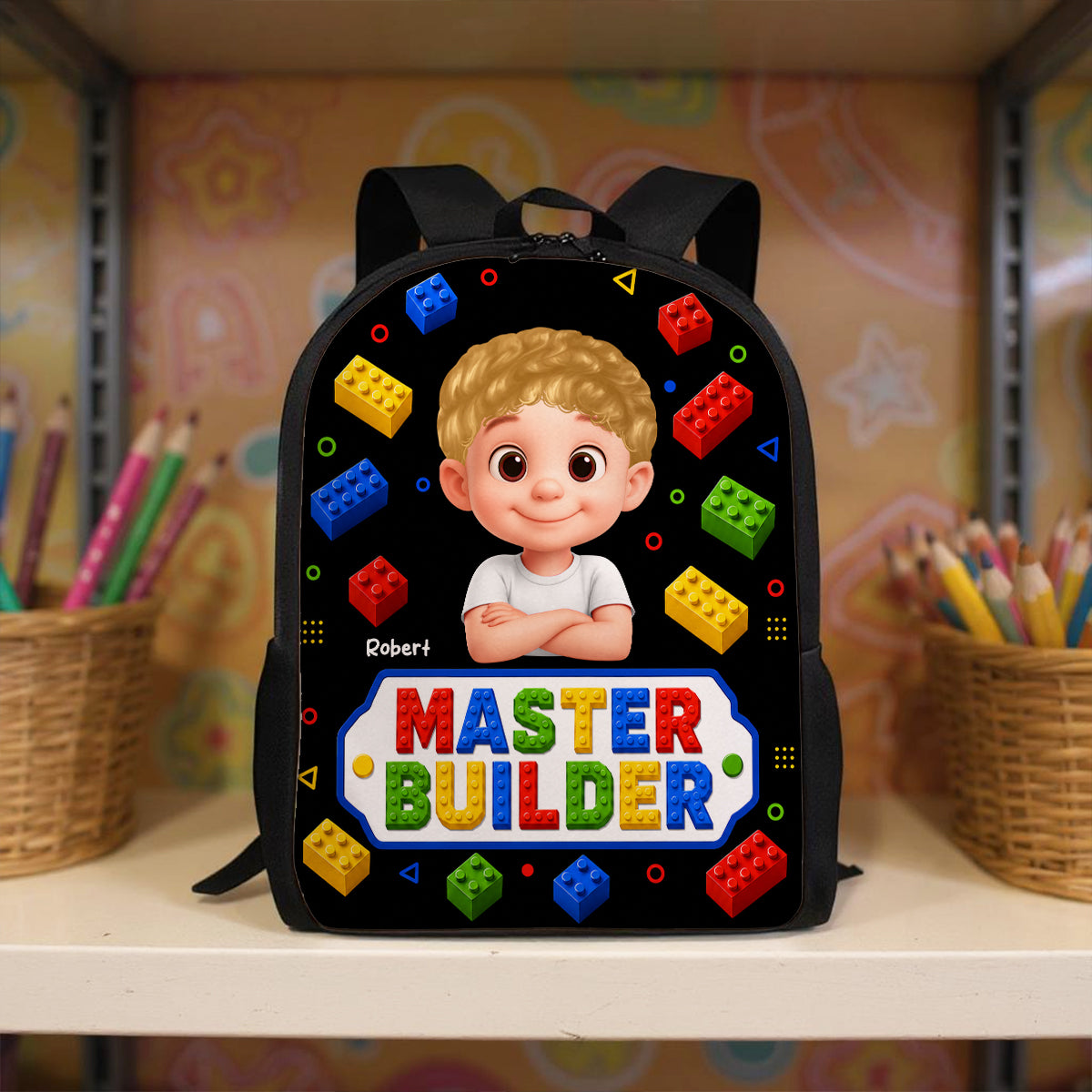 Master Builder for Boys Girls - Personalized Backpack - Back to School Backpack for Kids