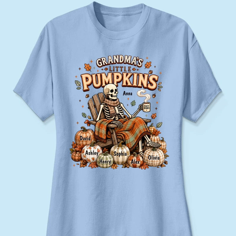 Grandma Skeleton Pumpkins Halloween - Personalized Shirt - Halloween Gift, Gift For Grandma