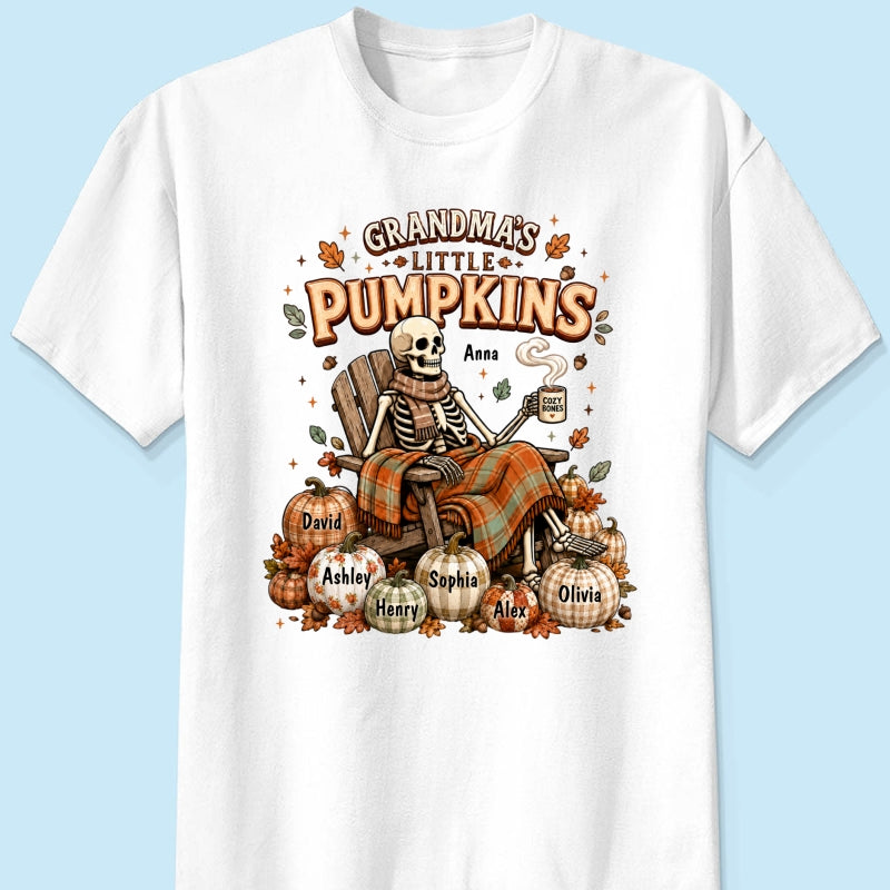Grandma Skeleton Pumpkins Halloween - Personalized Shirt - Halloween Gift, Gift For Grandma