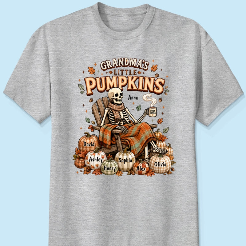 Grandma Skeleton Pumpkins Halloween - Personalized Shirt - Halloween Gift, Gift For Grandma