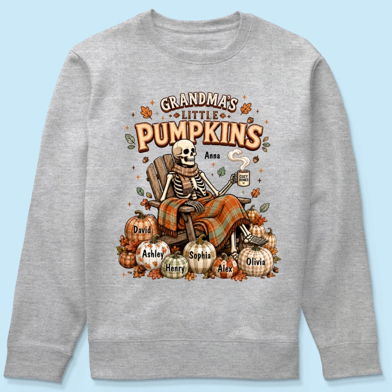 Grandma Skeleton Pumpkins Halloween - Personalized Shirt - Halloween Gift, Gift For Grandma
